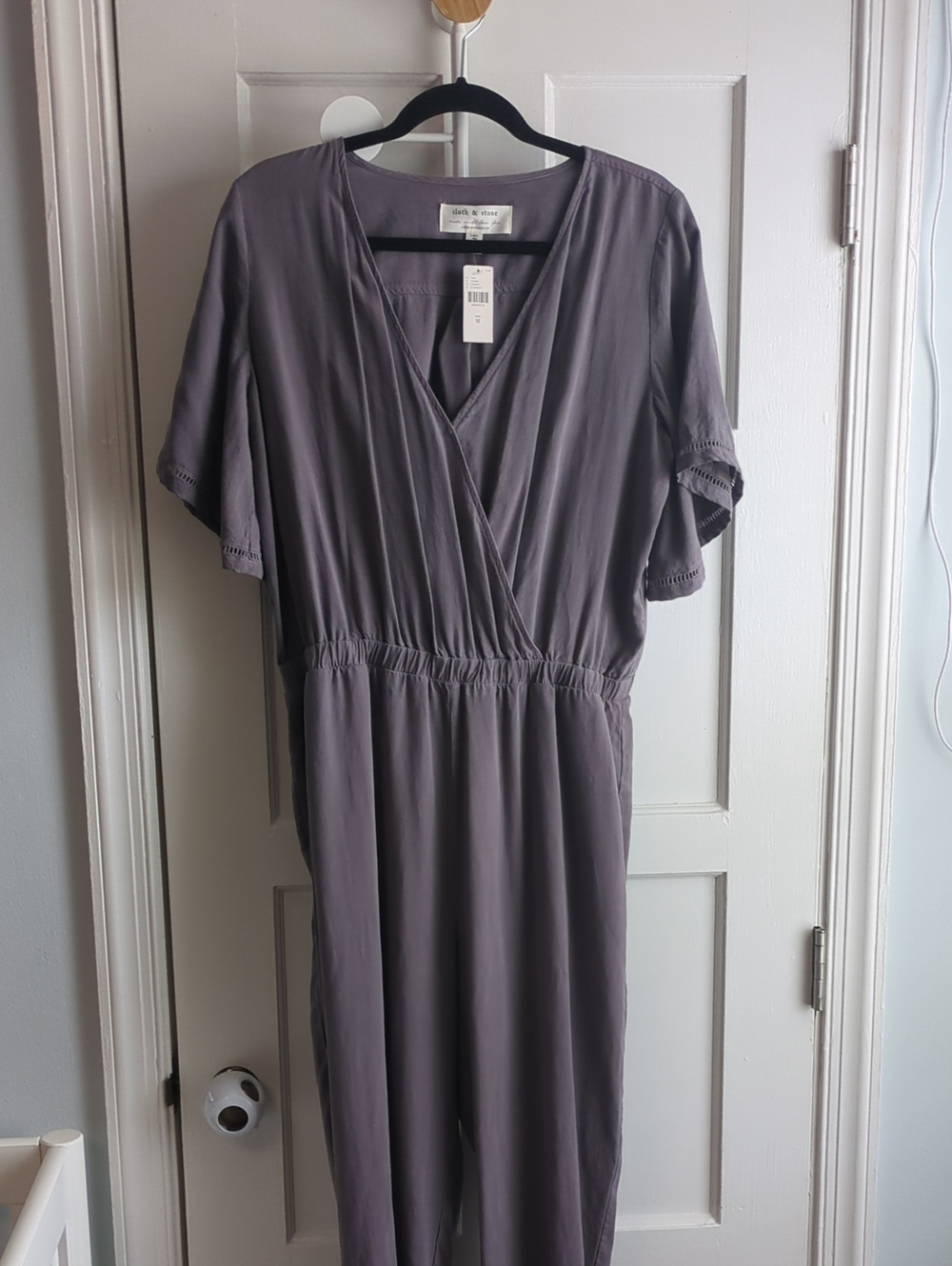 cloth & stone Mauve-Gray Wrap-Front Jumpsuit